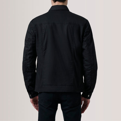 Colberto Black Waxed Canvas Trucker Jacket