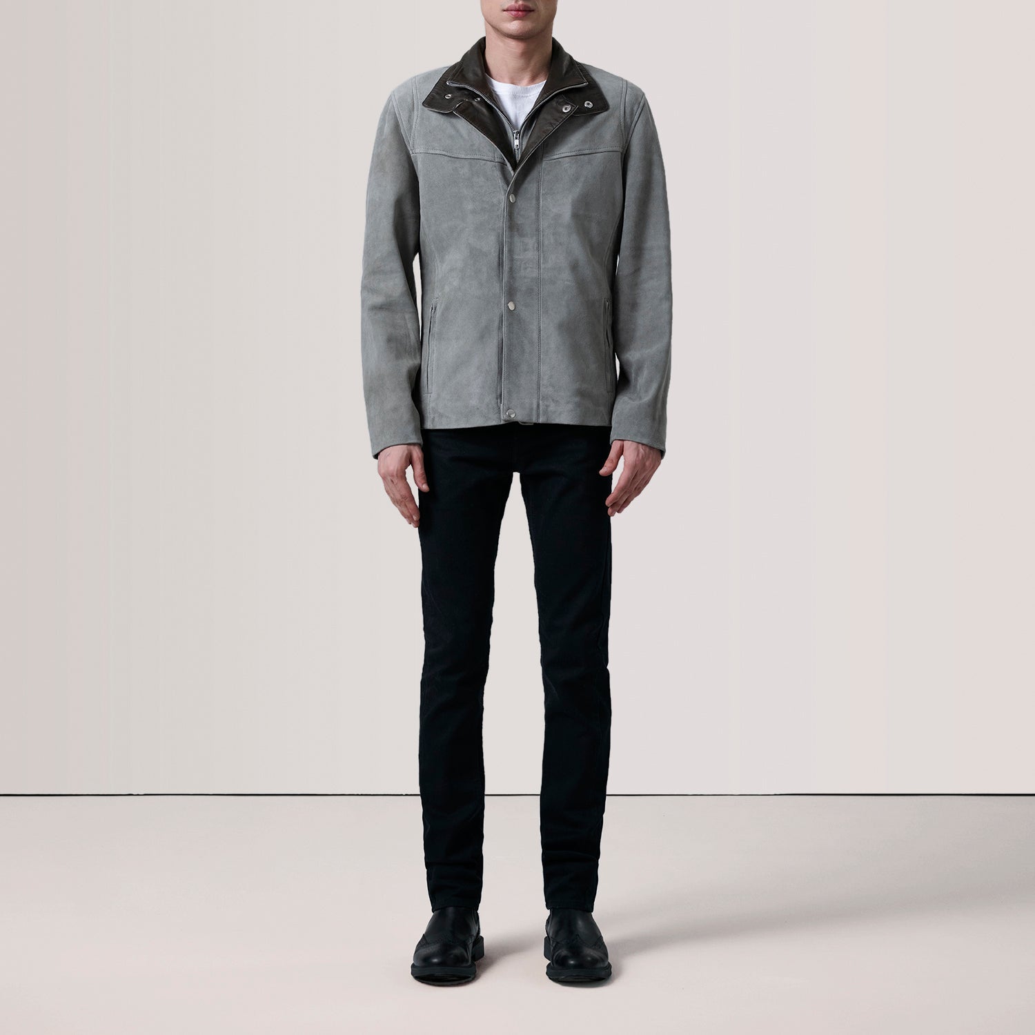 Henrik Grey Suede Cafe Racer