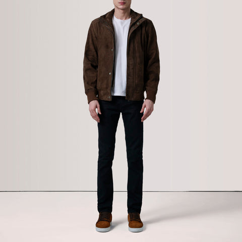 Lester Brown Suede Bomber Jacket