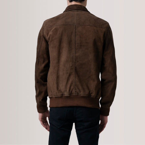 Lester Brown Suede Bomber Jacket