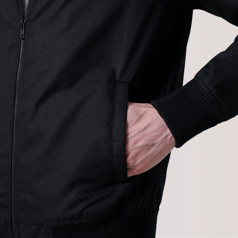 Men's Bennett Black Canvas Bomber Jacket