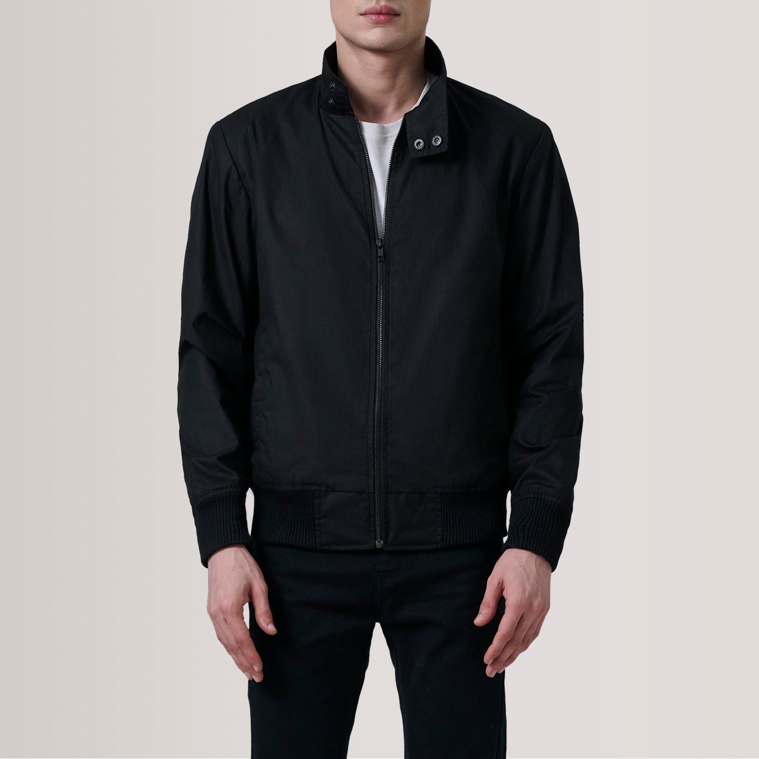Morrison Black Canvas Bomber Jacket