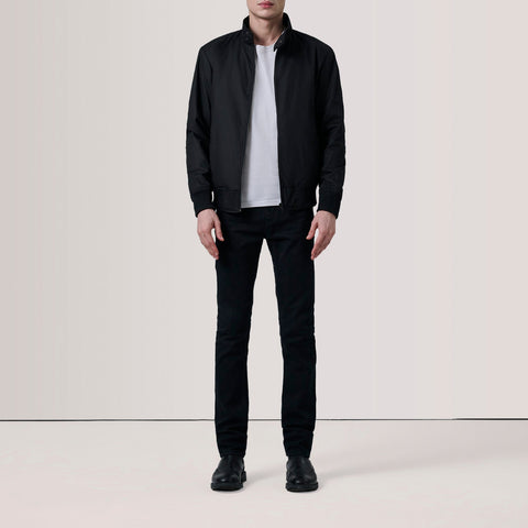 Men's Bennett Black Canvas Bomber Jacket
