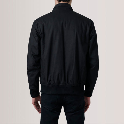 Men's Bennett Black Canvas Bomber Jacket