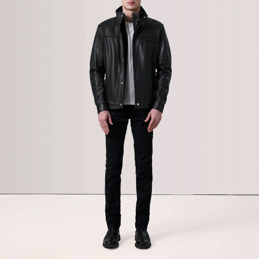 Sean Black Leather Classic Jacket