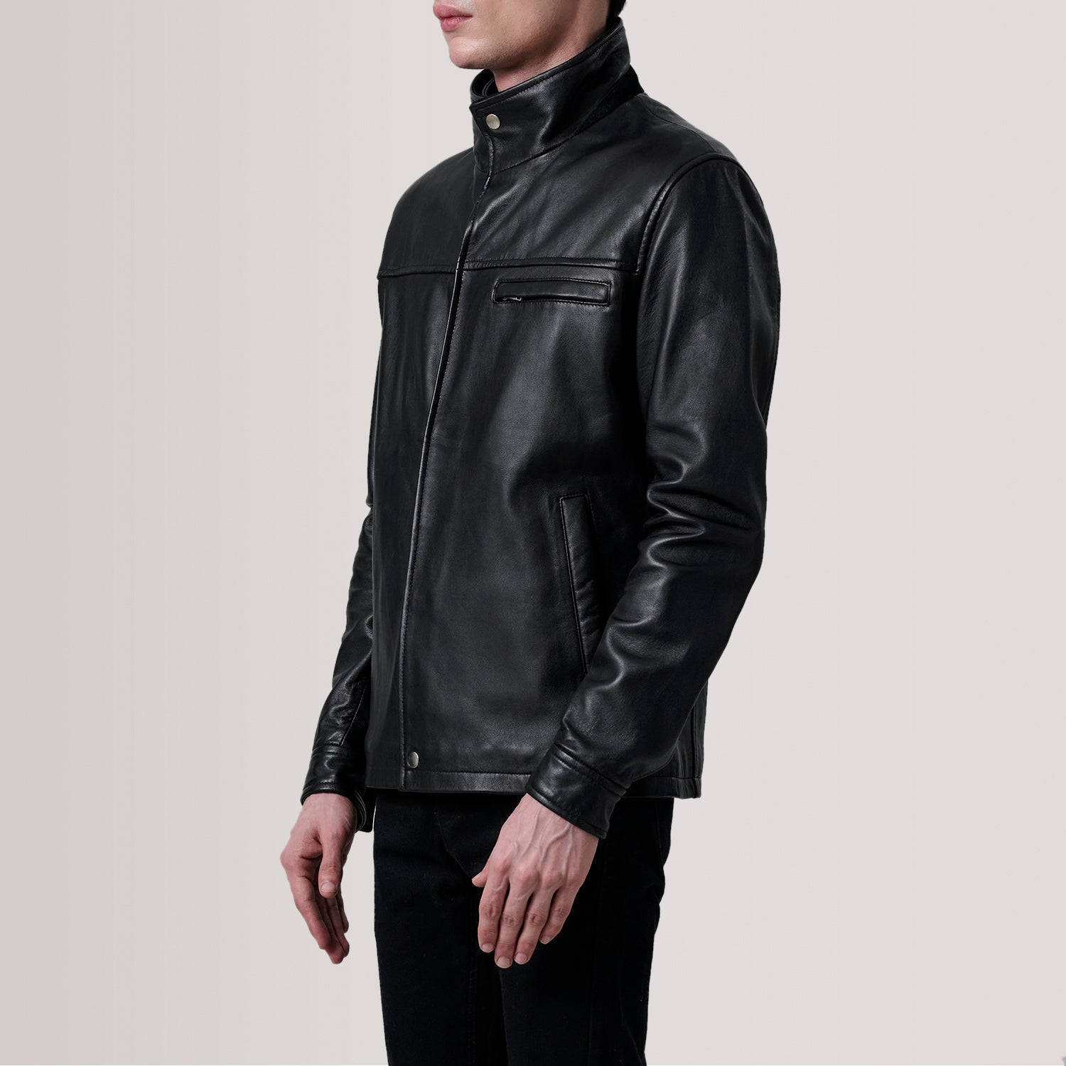 Sean Black Leather Classic Jacket