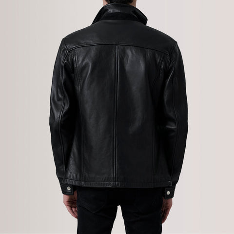 Sean Black Leather Classic Jacket