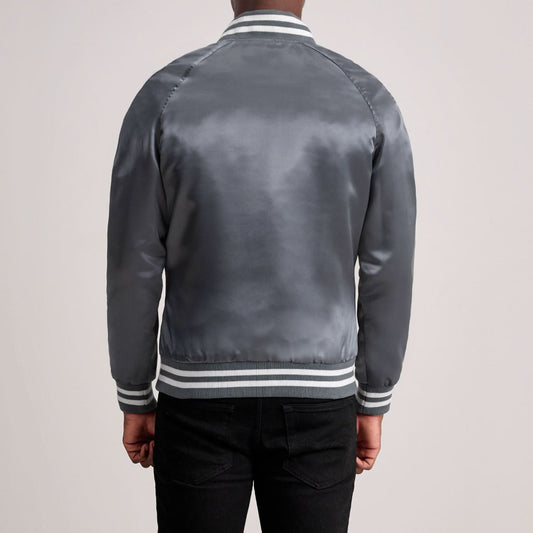 Xander Grey Varsity Jacket - Leather Clan