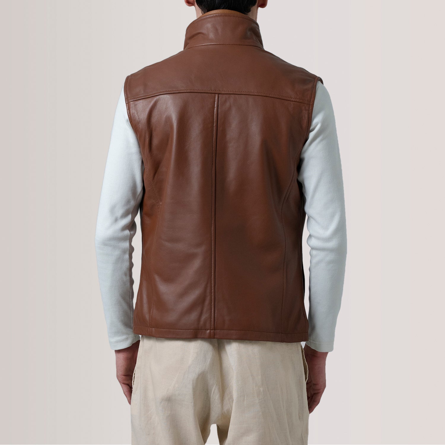 Zane Waxed Brown Leather Vest