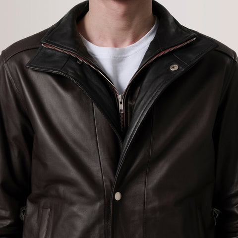 Alfred Maroon Leather Bomber Jacket