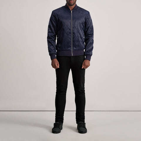 Danson Quilted Blue Varsity Jacket