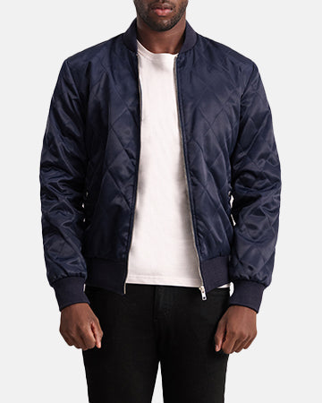 Danson Quilted Blue Varsity Jacket