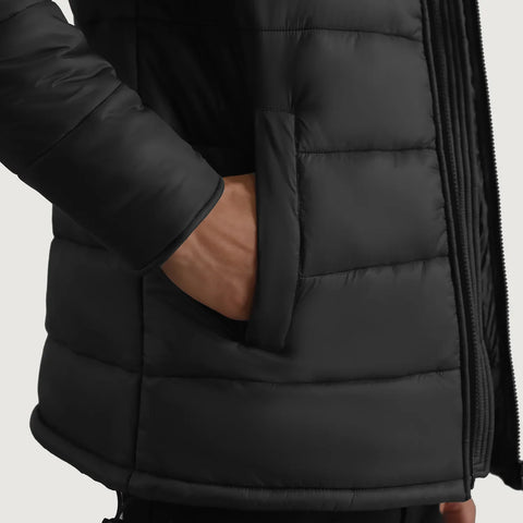 Men's Ridge Black Hooded Puffer Jacket