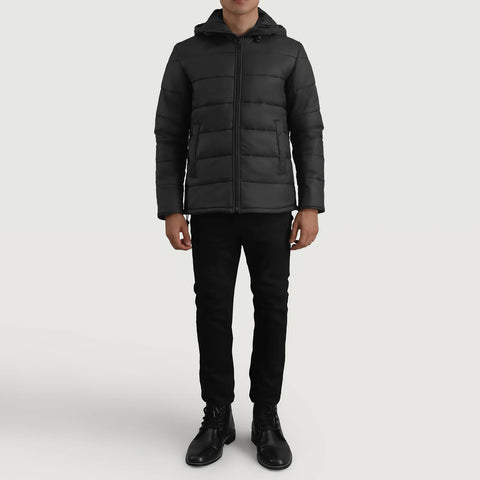 Men's Ridge Black Hooded Puffer Jacket