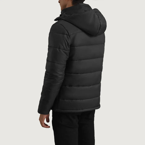 Men's Ridge Black Hooded Puffer Jacket