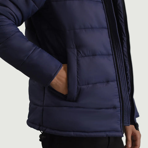 Men's Ridge Blue Hooded Puffer Jacket