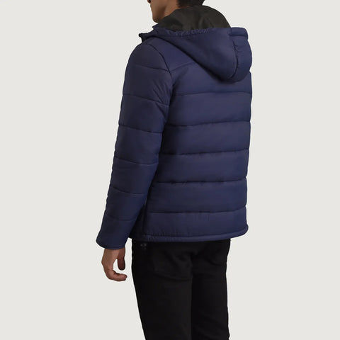 Men's Ridge Blue Hooded Puffer Jacket