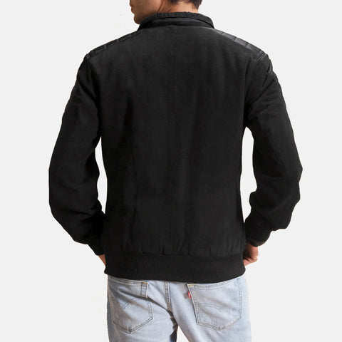 Ethan Hybrid Suede Bomber Jacket