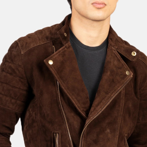 Faisor Mocha Suede Biker Jacket