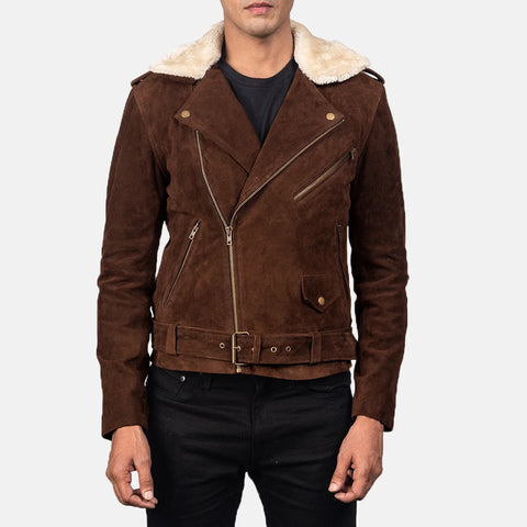Furton Mocha Suede Biker Jacket