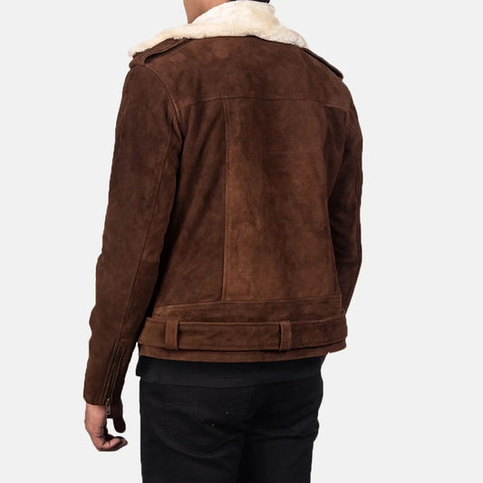 Furton Mocha Suede Biker Jacket - Leather Clan