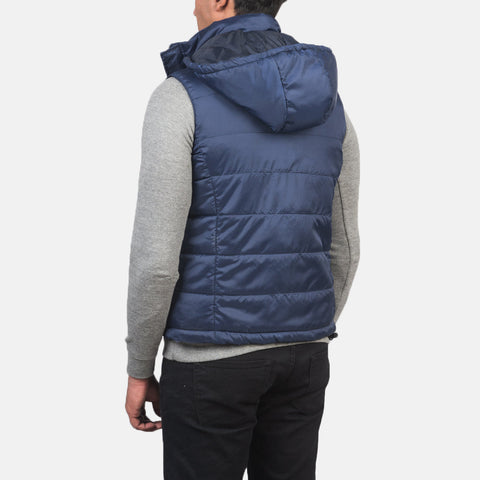 Men's Dalton Blue Hooded Puffer Vest