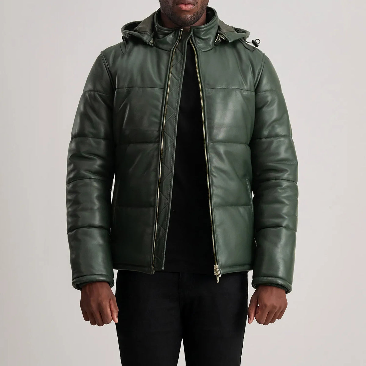 Gordon Green Hooded Leather Puffer Jacket