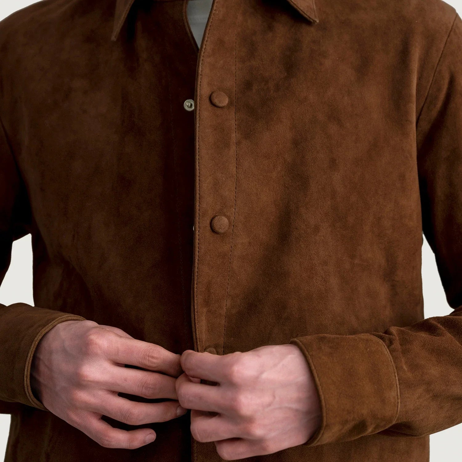 Haven Brown Suede Leather Shirt