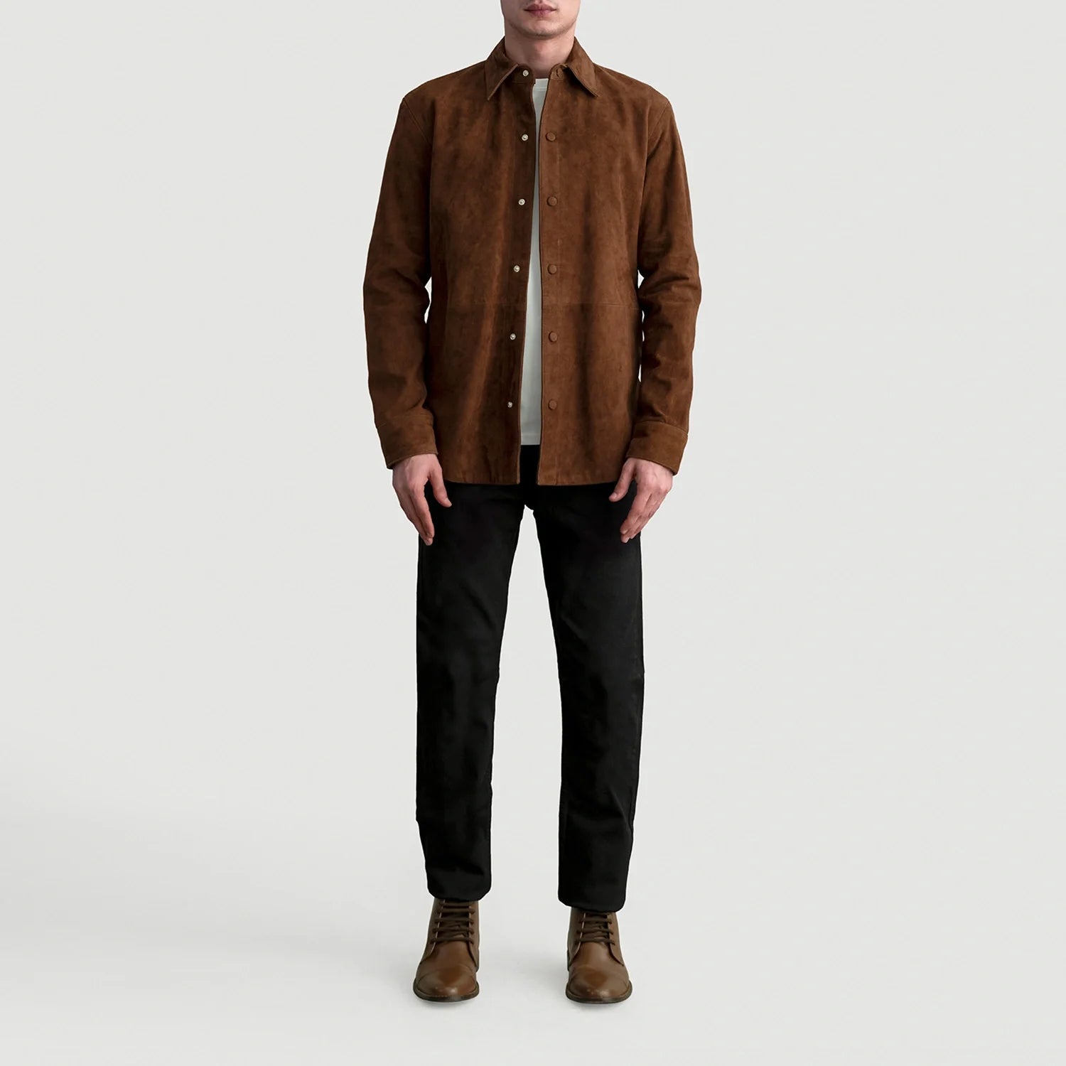 Haven Brown Suede Leather Shirt