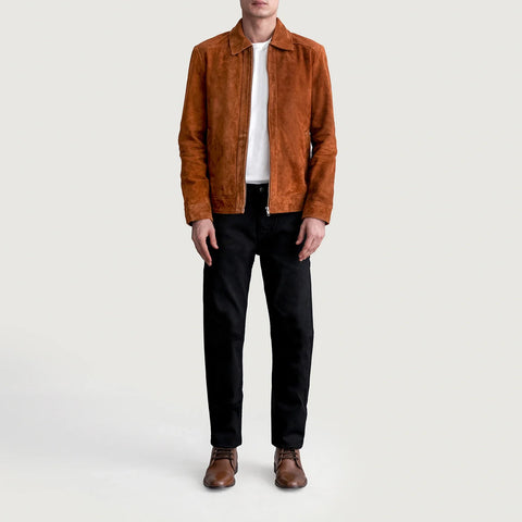 Inferno Brown Suede Leather Jacket