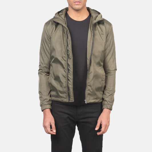Jimmy Green Hooded Windbreaker Jacket