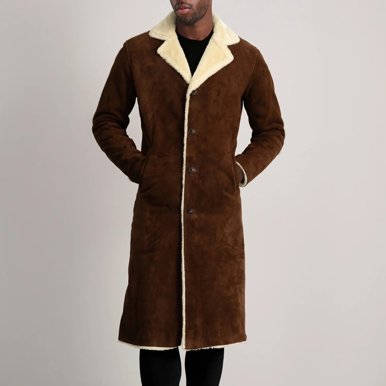 Kolby Brown Suede Shearling Coat