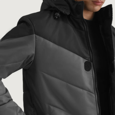 Men's Ranger Black & Grey Hooded Puffer Jacket