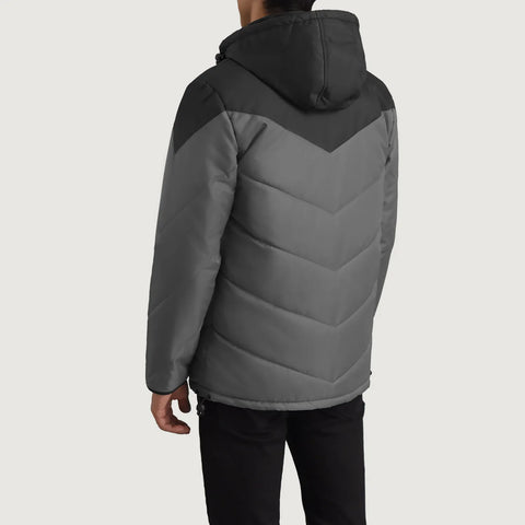 Men's Ranger Black & Grey Hooded Puffer Jacket