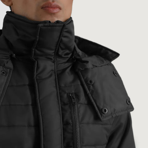 Men's Alpine Black Hooded Puffer Jacket