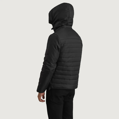 Men's Alpine Black Hooded Puffer Jacket