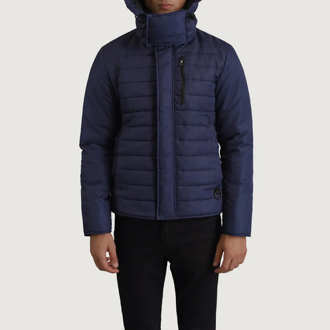 Men's Alpine Blue Hooded Puffer Jacket