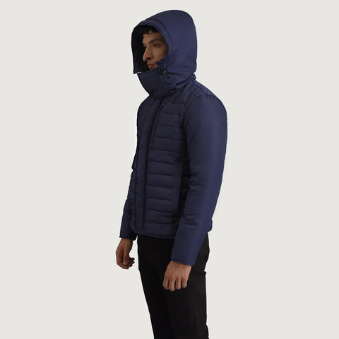 Men's Alpine Blue Hooded Puffer Jacket