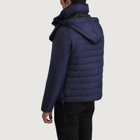 Men's Alpine Blue Hooded Puffer Jacket