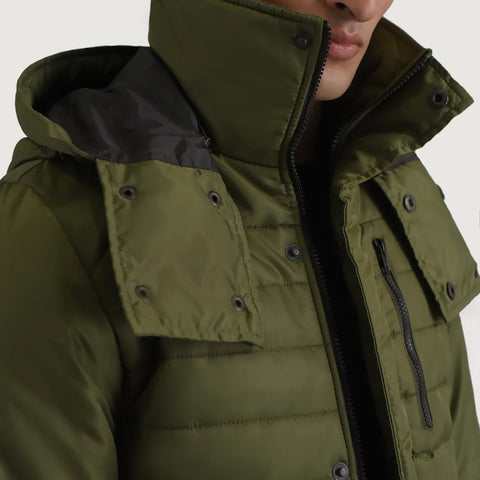 Men's Alpine Green Hooded Puffer Jacket