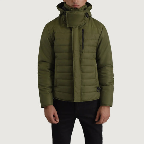 Men's Alpine Green Hooded Puffer Jacket