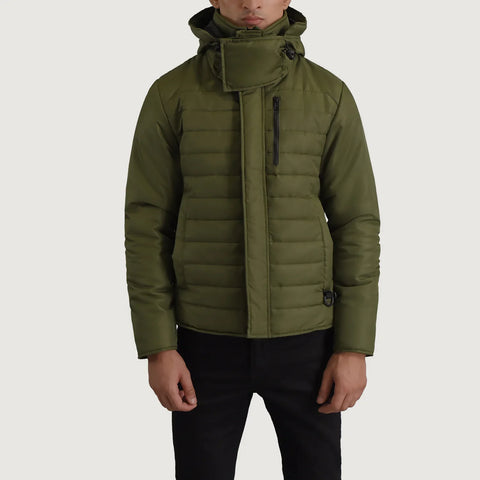 Men's Alpine Green Hooded Puffer Jacket