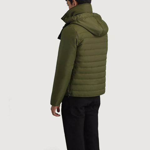 Men's Alpine Green Hooded Puffer Jacket