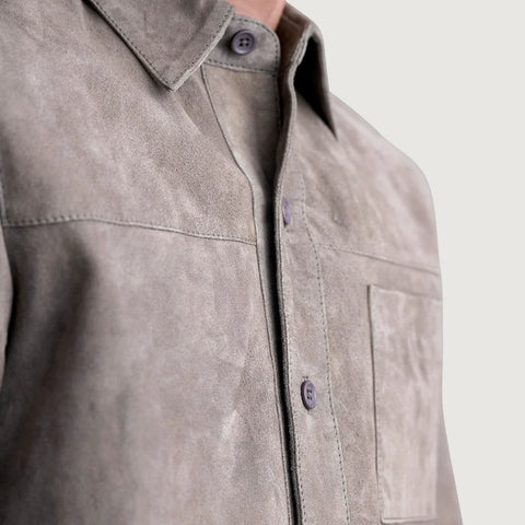 Scout Grey Suede Leather Shirt