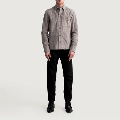 Scout Grey Suede Leather Shirt