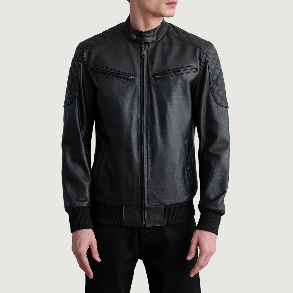 [FS] Sven Black Leather Bomber Jacket