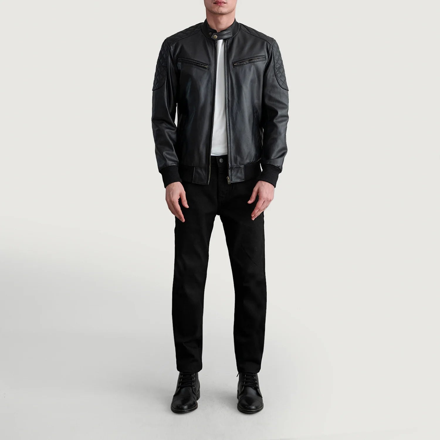 [FS] Sven Black Leather Bomber Jacket