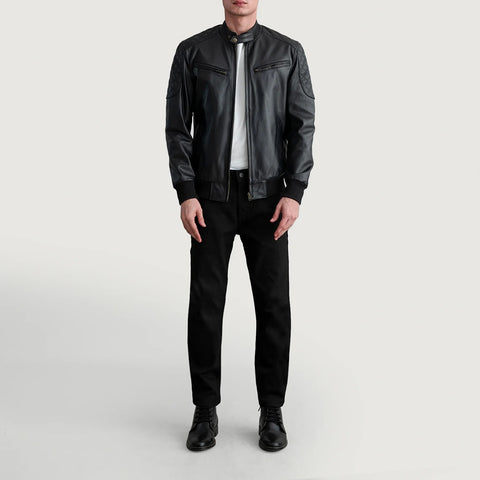 [FS] Sven Black Leather Bomber Jacket