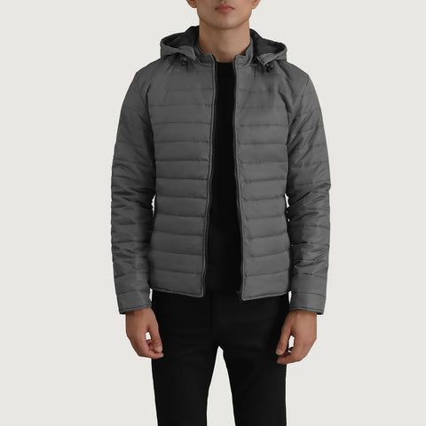 Men's Aspen Grey Hooded Puffer Jacket