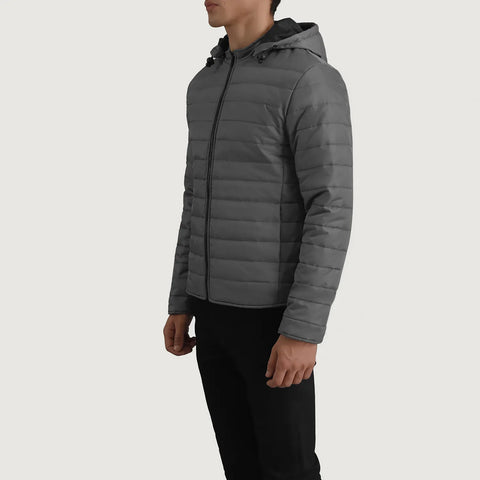 Men's Aspen Grey Hooded Puffer Jacket